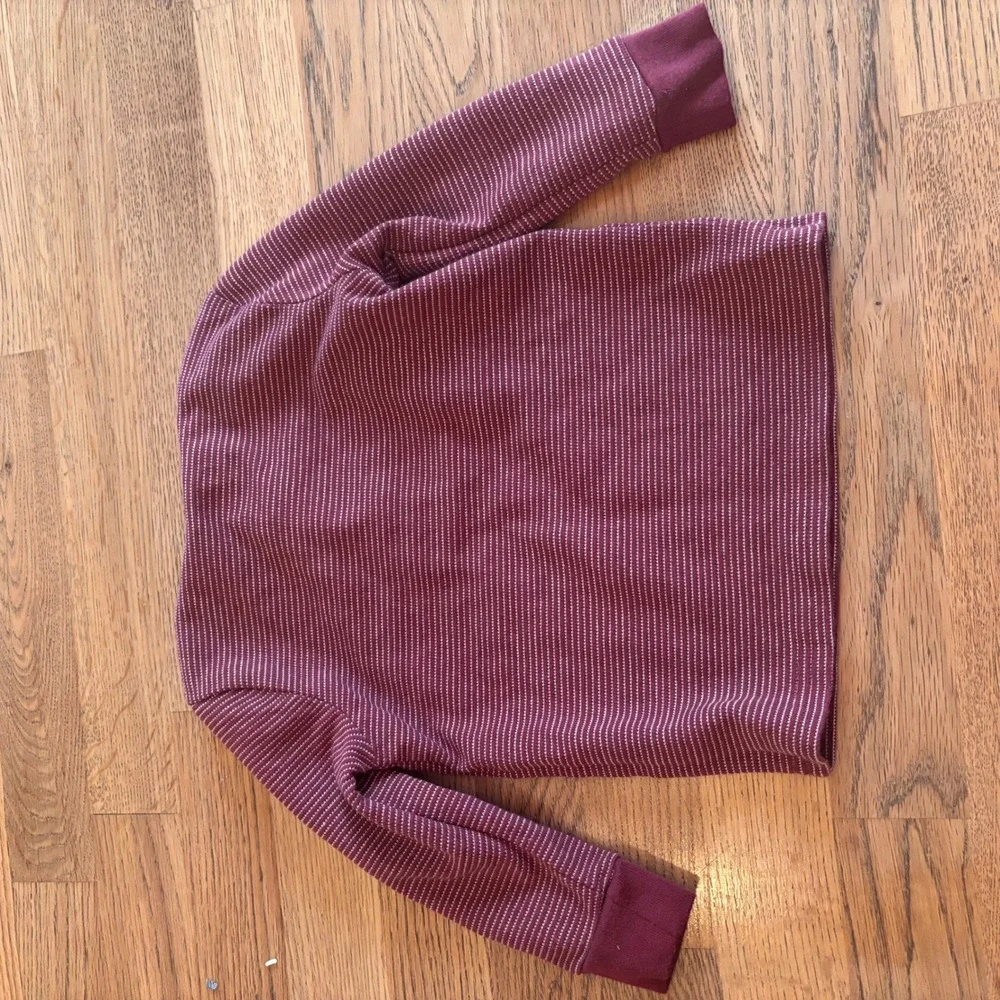 Gymboree Striped‎ Long Sleeve Henley Shirt Boys Girls 18 M Burgundy White Fall